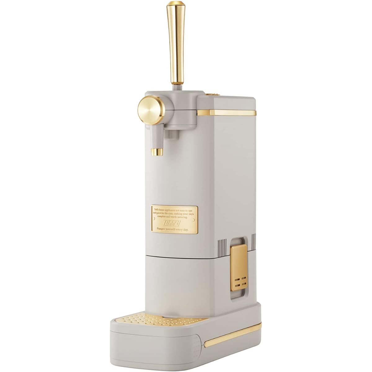[Toffy] Beer Cocktail Server K-BE1 (Greige) Rich Foam Beer Cocktail Half & Half Battery Operated Outdoor Stylish Slim Compact K-BE1-GE