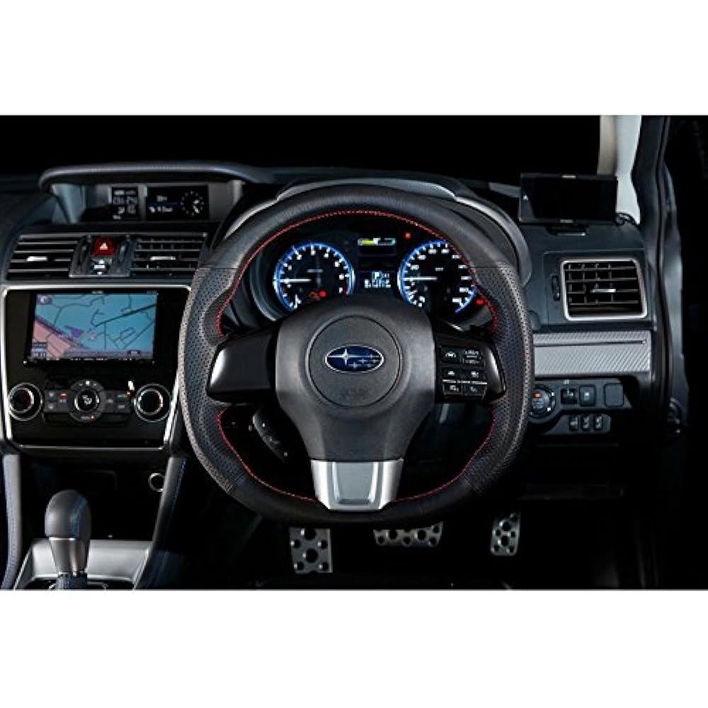 DAMD Subaru Steering SS360-RX Black Leather x Red Stitch [SS360RX1]