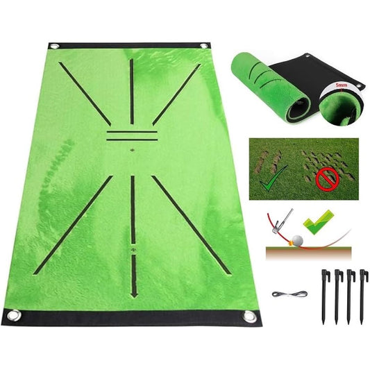 GOLF4you Golf Practice Mat, Golf Mat, Swing Detection, Golf Training Mat, Artificial Grass, For Indoor and Outdoor Practice, Storage Bag Included, Scalping, Top Check, Approach Improvement