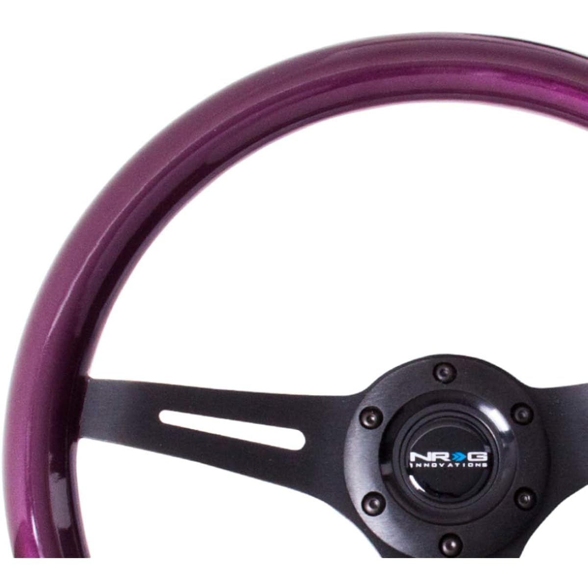 NRG Steering Wheel Purple Classic Wood Grain 3 Spoke Mat Black Center 350mm st-015bk-pp Standard Free Shipping
