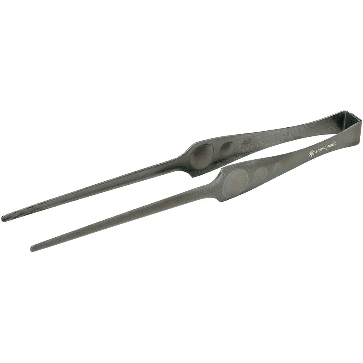 Snow Peak Pitts Stainless Steel CS-370 Tongs for Yakiniku Barbecue Tapered Design Corrosion Resistant Outdoor Camping