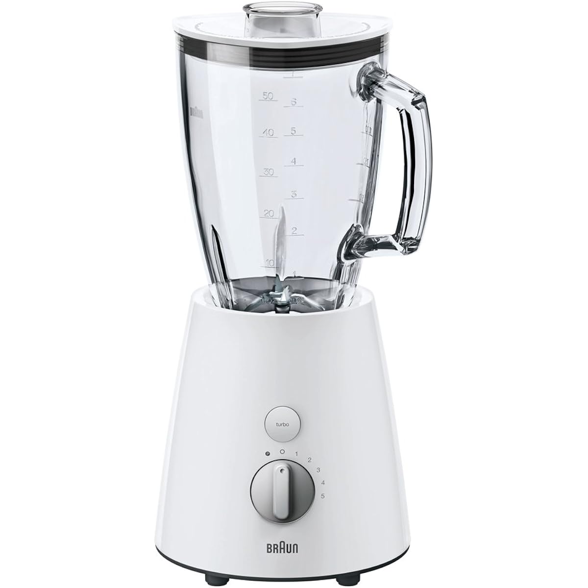 Braun Power Blend 3 Blender [1.25L Juicer Smoothie Can Crush Ice, Fruits and Vegetables, Easy to Operate, High Speed Rotation] JB3060WHS White
