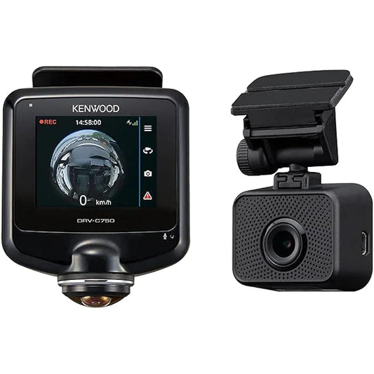 KENWOOD Drive Recorder DRV-C750R 360 degree camera + rear camera set Supports front, rear, left and right 360 degree shooting GPS Supports parking surveillance recording Cigar plug cord (3.5m) included SD card included (32GB) [Sticker included] KENWOOD