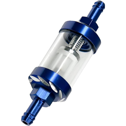 8mm 5/16 Inch Inline Fuel Filter Universal Motorcycle ATV Bike Classic Bike (Blue)