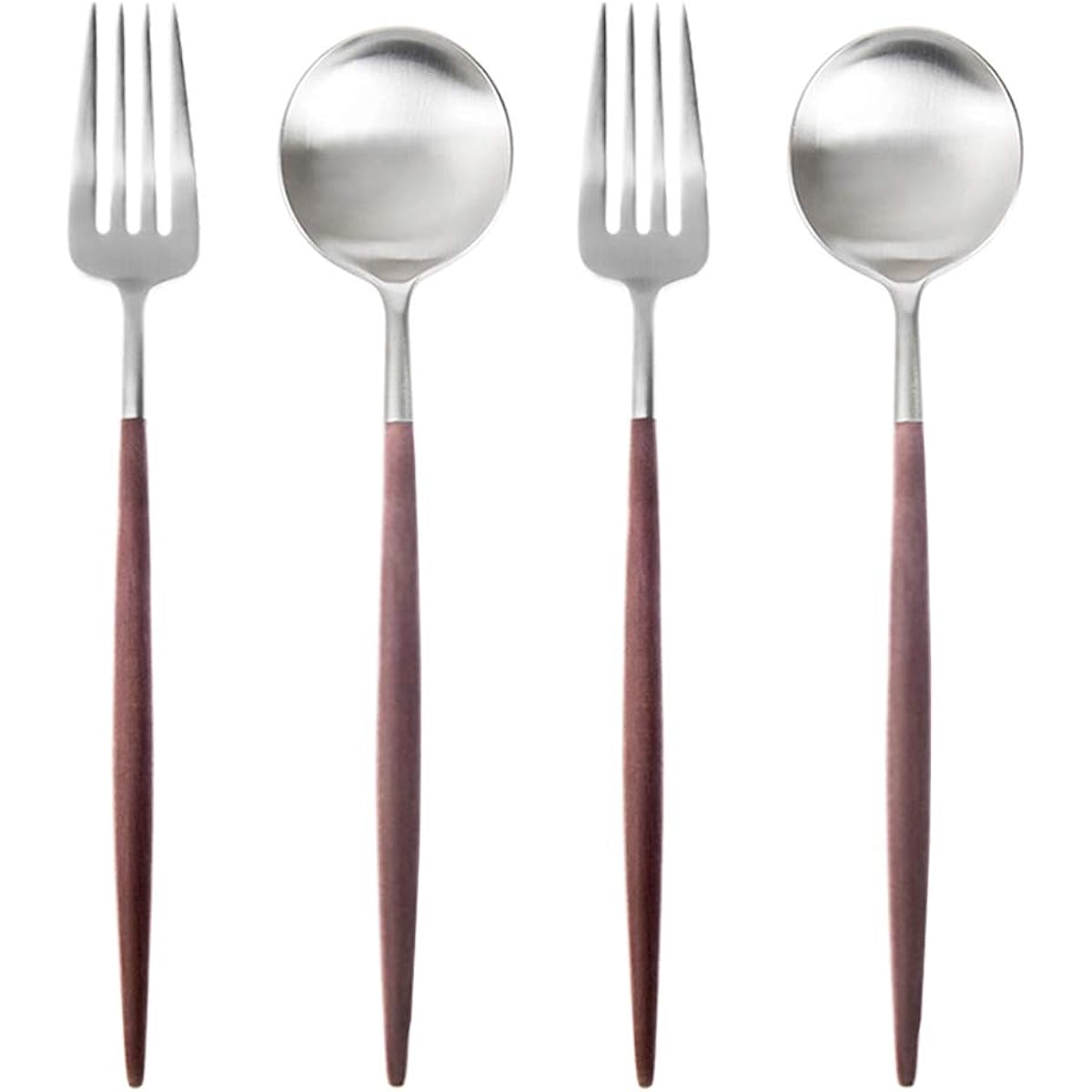 Cutipol GOA Brown Matte Silver Dinner Fork Spoon 2 Piece Set of 4