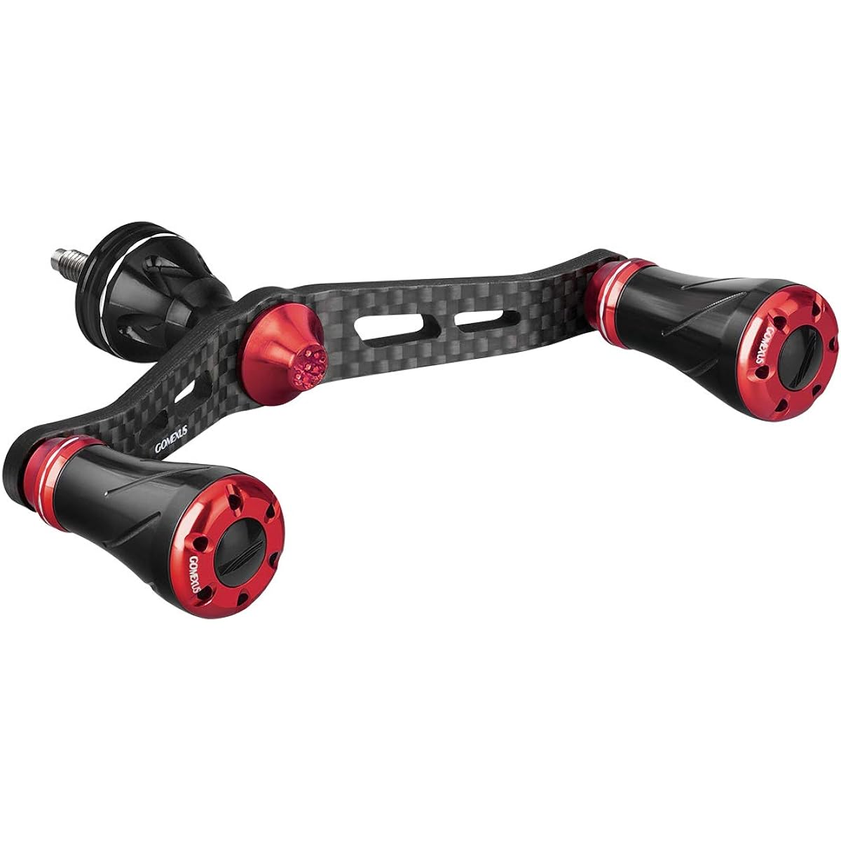 Gomexus FY98 Reel Handle Carbon Made Daiwa (Daiwa) Shimano (Shimano) Spinning Reel Compatible Reel Double Handle Moonlight Bijin Caldia Emeraldas Soare Vanford Twin Power Replacement 98mm with Handle Knob Squid Aging Egging Light Game For Left and Right