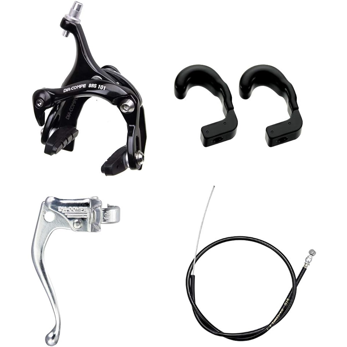 DIA-COMPE Track Bike Brake Set for Front Wheel (Pist Bike Brake Set) DIA-COMPE 101 TRACK BRAKE SET for Front BRS101 BRS-101 Track Brake Set for Oval Fork (Oval)/Black