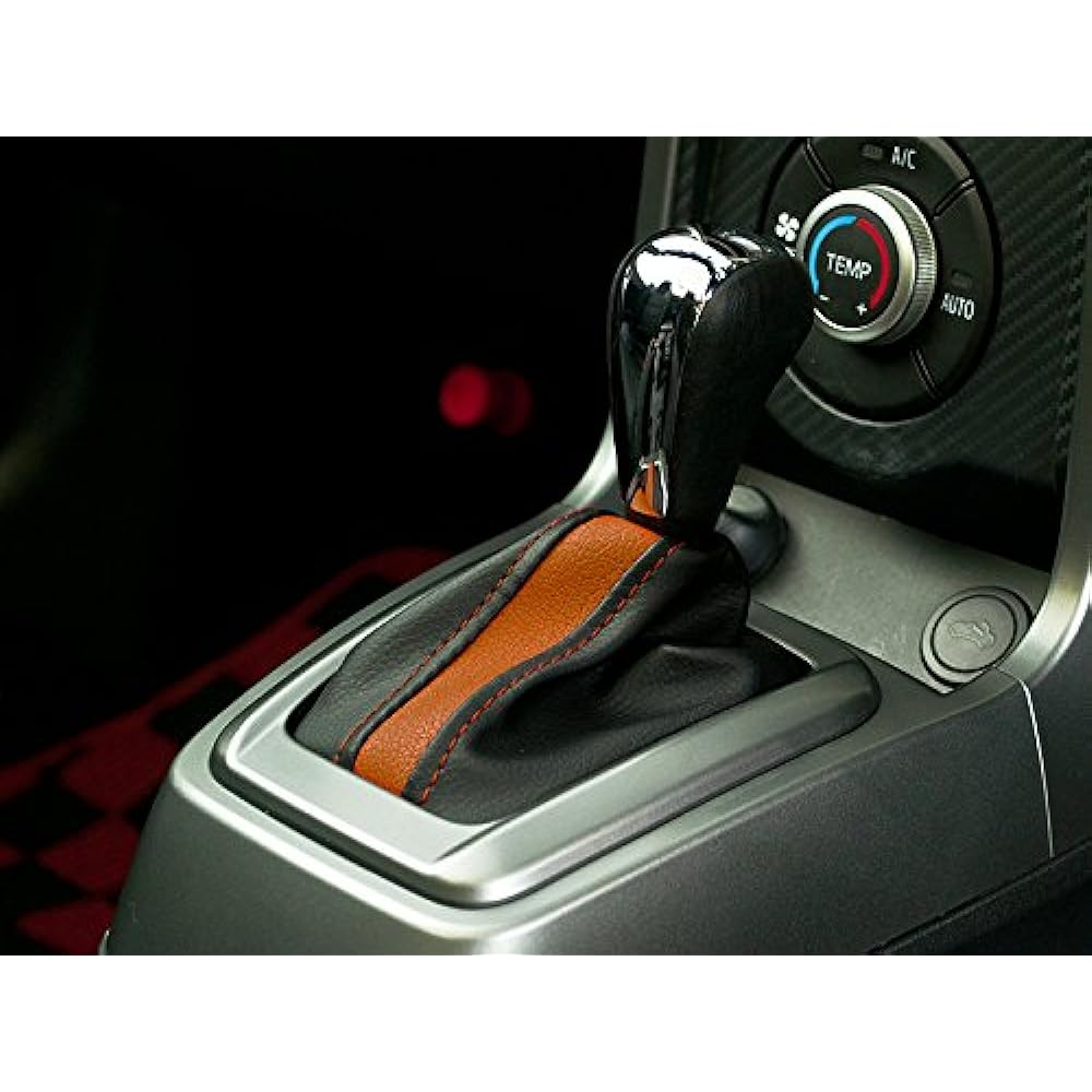 VENUS G'BASE Design Shift Boots Daihatsu Copen LA400K CVT(AT) Car Only Black Leather x Brown Line GSB-012