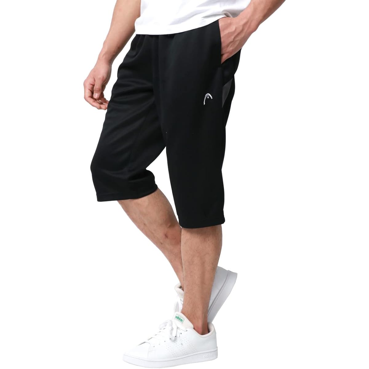[Head] Men's Jersey, Lower 3/4 Length, Absorbent, Quick Drying, Antibacterial and Odor Resistant, Side Switching, Half Pants, Shorts, Room Wear