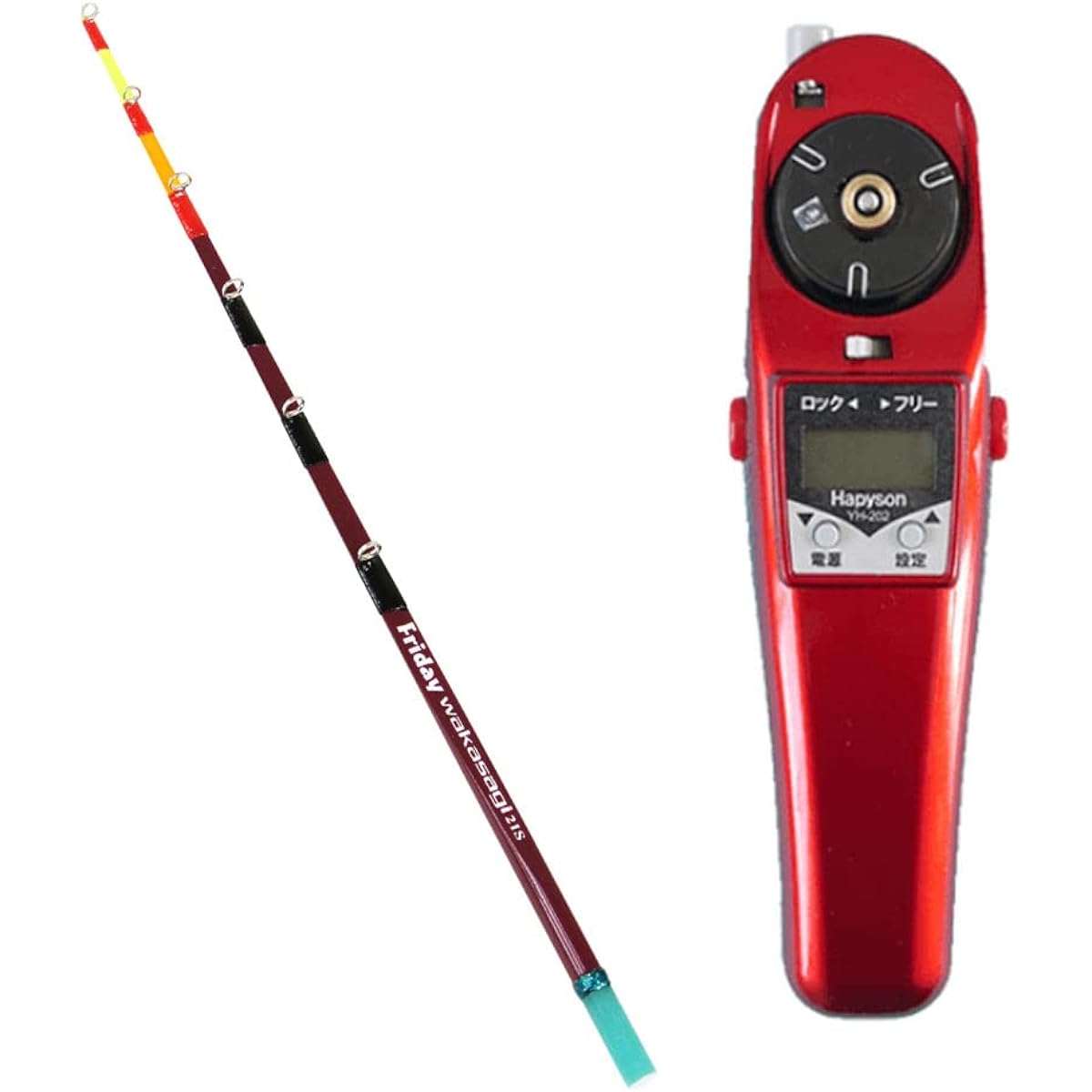 Friday Smelt replacement tip 21cm 1 piece & Hapison electric reel 2 piece set (wakasagi-friday-21set)