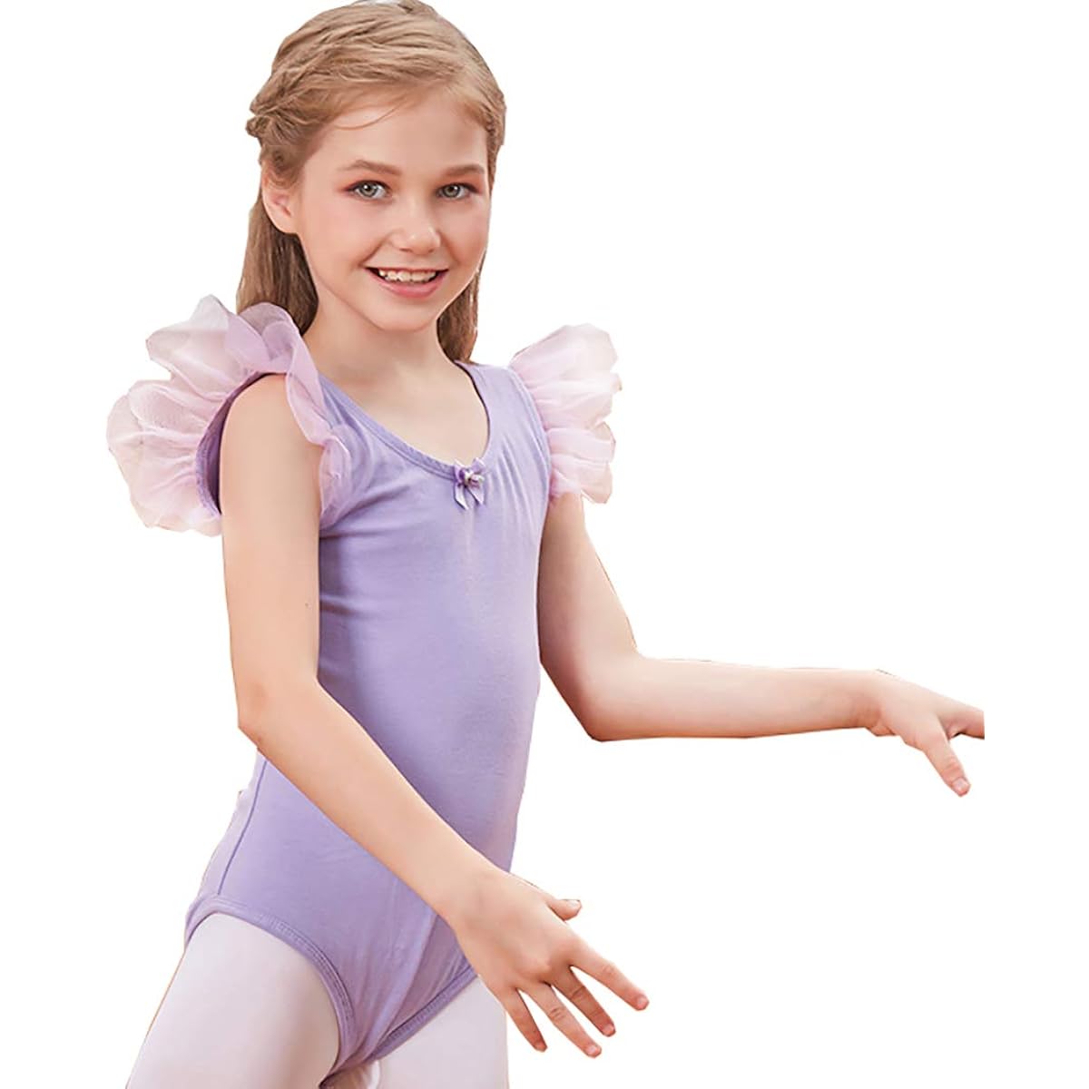 Manana ma29 Silkily Manana Leotard Simple Ballet Kids Junior Lace Snap Included