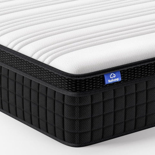SuiLong Mattress, Semi-double High Resilience, Thickness 24cm, Mattress, Extra Thick, High Quality Knit Fabric, Breathable, Bed Mattress, Pocket Coil, Parallel Arrangement, High Density Urethane, Noise Reduction, No Feeling of Bottoming, Easy to Carry, C