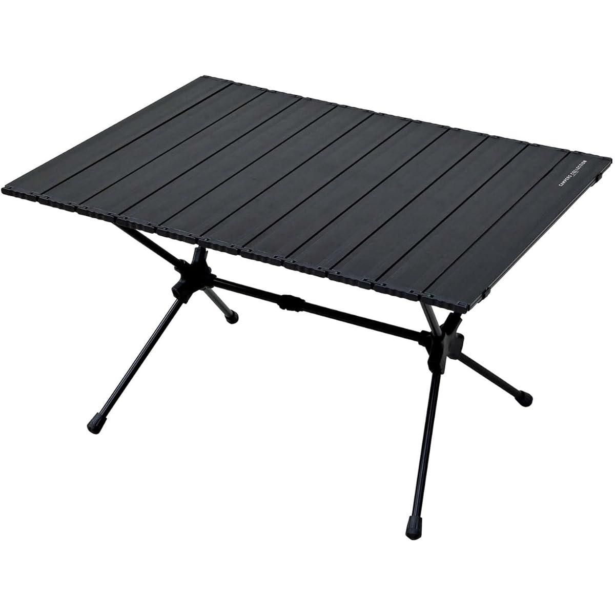 [Yamazen] Campers Collection Tough Light Aluminum Roll Table, Foldable, 2 Height Levels, Outdoor Table, Lightweight, Compact Storage, Storage Bag Included ART-7555(BK)