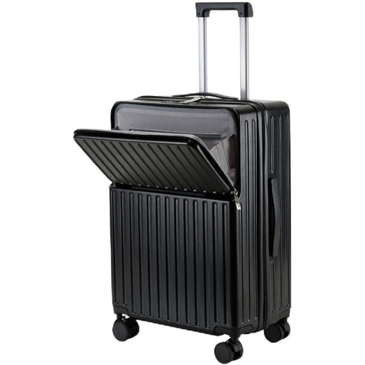 [Mularda] Suitcase, Front Open, Carry-on, Suitcase with USB Port, Includes Cup Holder, Includes Luggage Hook, Silent Wheel, Ultra Lightweight, Study, Travel, Business, Business Trip, 1-3 Nights