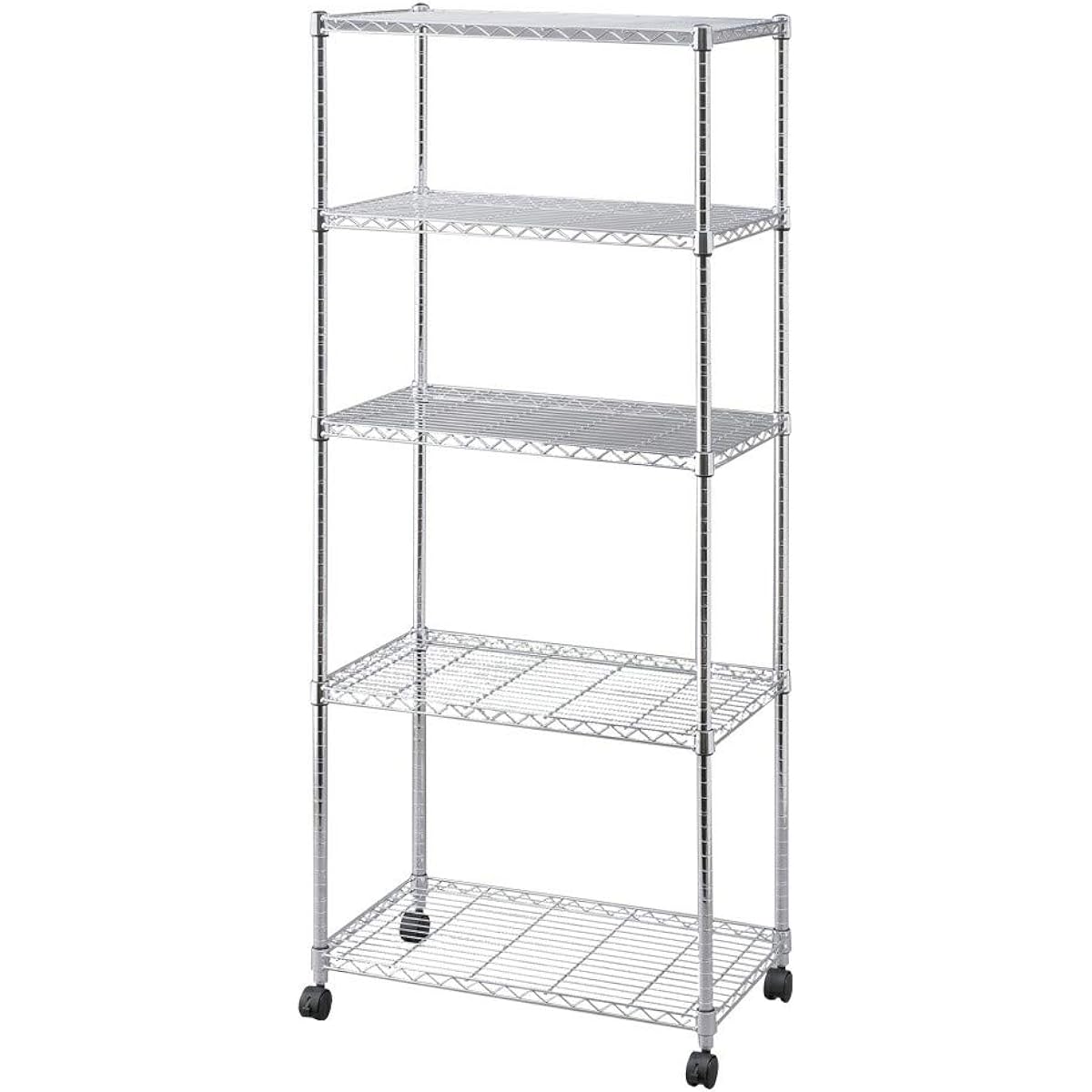 Iris Ohyama Rack Metal Rack Main Unit Steel Rack Width 70 5 Tiers Commercial Stainless Steel Shelf Storage 5 Tiers with Casters Rust Resistant Pole Diameter 25mm Width 76 x Depth 46 x Height 179cm Metal Shelf Slim Type Steel Rack Rust Resistant Main Unit