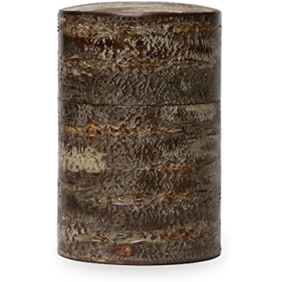 Fujiki Denshiro Shoten Leather tea caddy (medium length) Marbled leather 33294