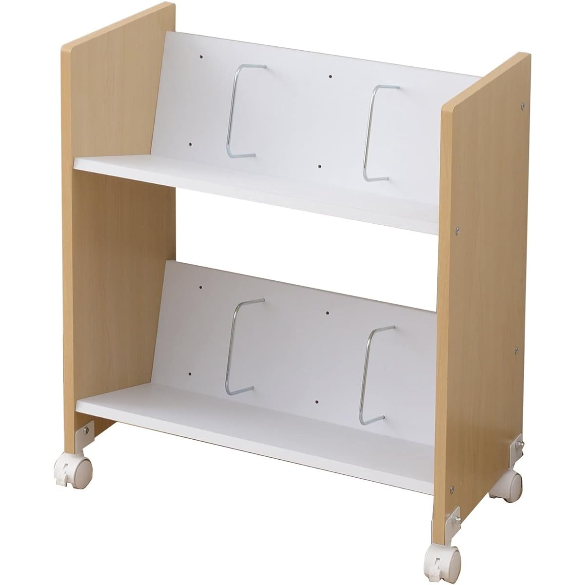 YAMAZEN A4 File Rack 2 Tiers with Casters Natural CFR-60532C(NA)