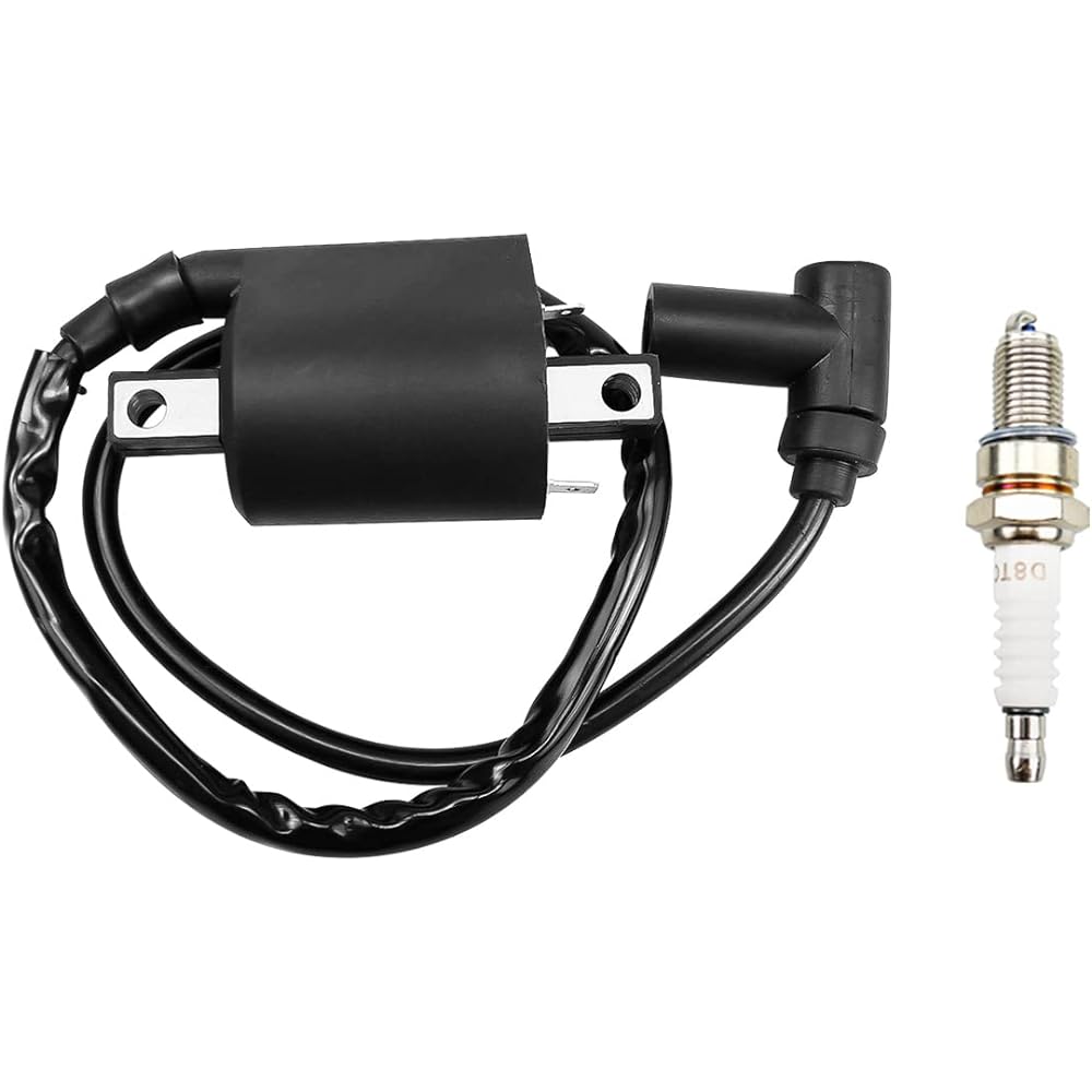 TIKSCIENCE Ignition Coil and Spark Plug for Yamaha Gas Golf Cart G2 G5 G8 G9 G11 G14 1985-1996 J38-82310-20-00 Replacement