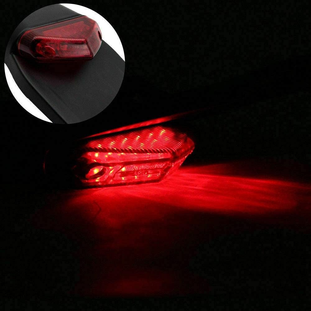 MACHSWON Enduro Fender Rear Tail Light for Motorcycle & Dirt Bike 12V Universal LED Brake Stop Lamp Rear Tail Light for XR DRZ KLX KMX Red Light
