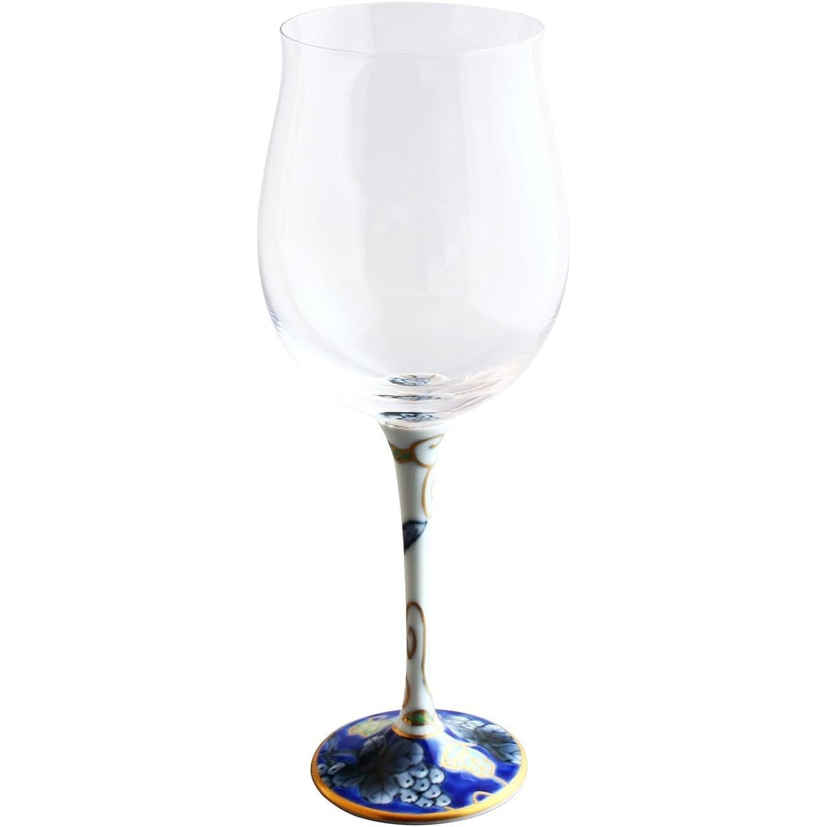 Arita Ware Romantic Glass High Leg Wine Glass Small Dyed Nishiki Grape (Blue) BB-2