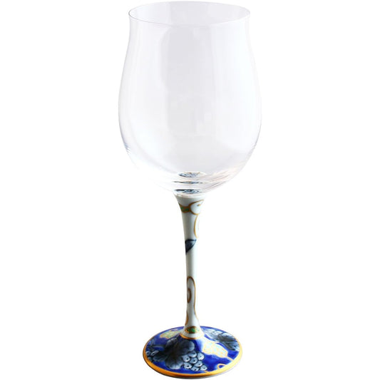 Arita Ware Romantic Glass High Leg Wine Glass Small Dyed Nishiki Grape (Blue) BB-2