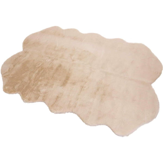 Shearling style fake fur room mat Pecola beige approx. 120 x 180cm