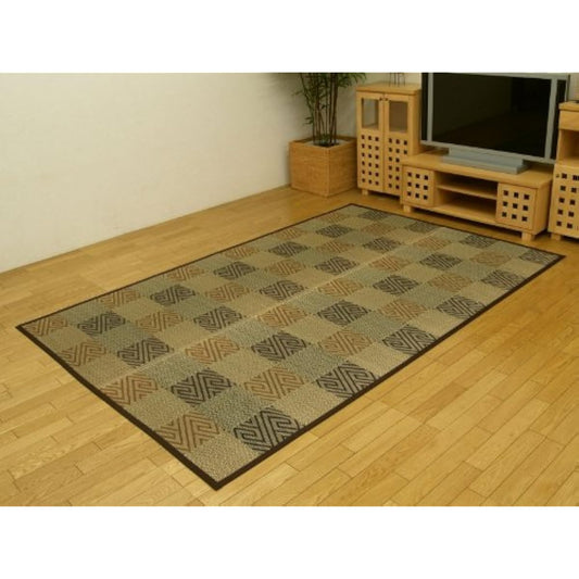 Ikehiko Igusa Rug Hanagoza Carpet Domestic Gofu Brown Edoma 2 Tatami Approx. 174 x 174 cm #4110902
