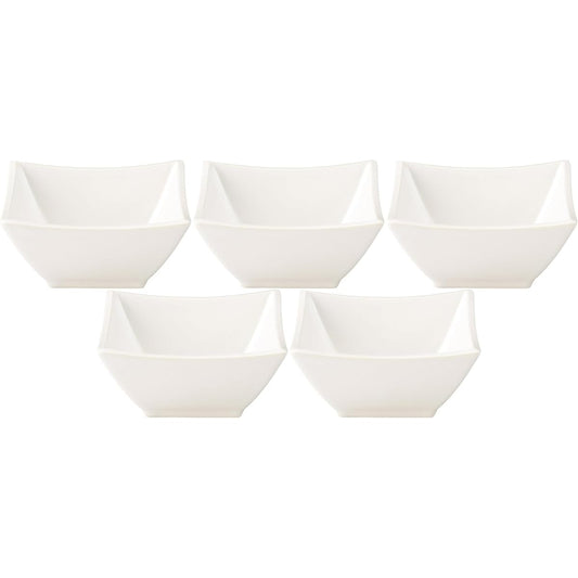 Set of 5 Snow White 10.5cm square balls [10.7×5cm] | Square bowl