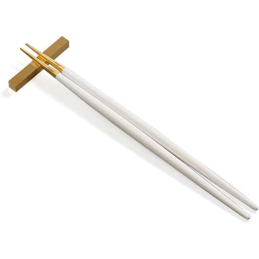 Cutipol GOA White Gold Chopsticks + Chopstick Rest Set G029GW