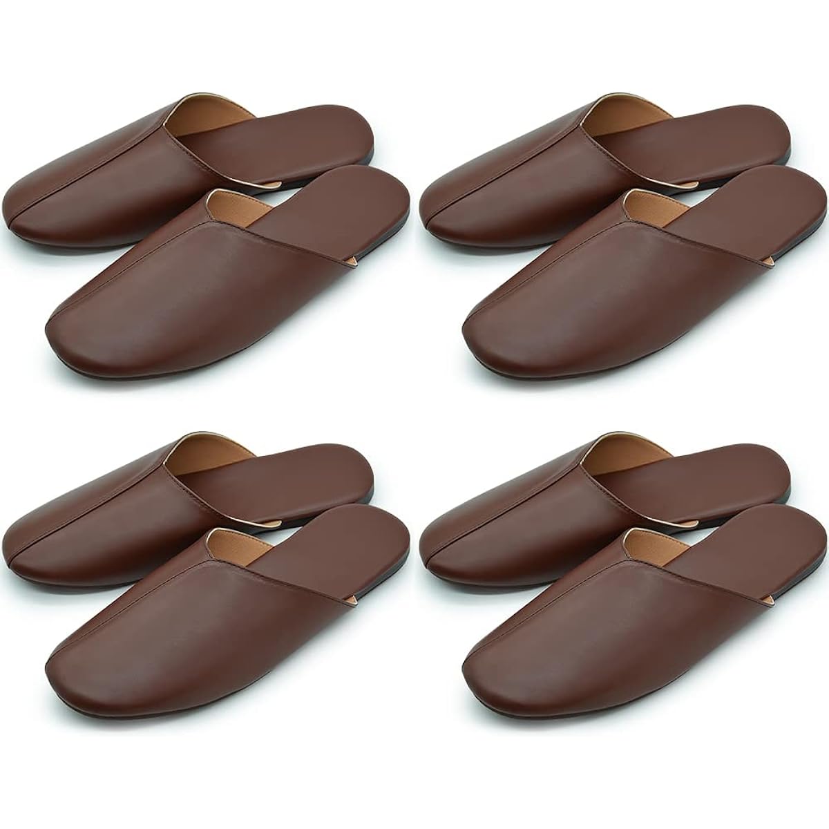 YAKIDA Office Leather Slippers, Room Shoes, Luxury Indoor Shoes, Stain Resistant, Wet Wipe, Quiet, Anti-Slip, For Commercial Use, For Guests, Portable, All Seasons