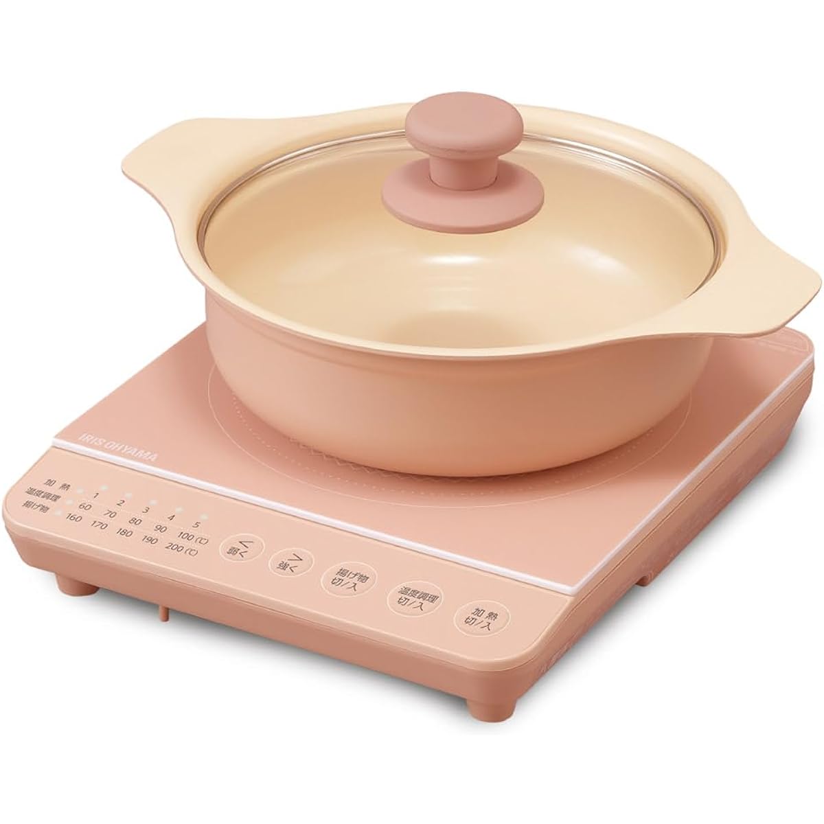 Iris Ohyama IH stove 1000W pot set IHKP-T39220-P pink