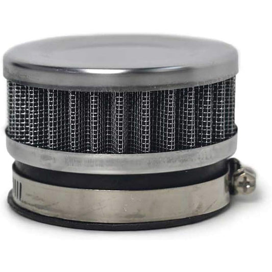 DKMOTORK 0067 Motorcycle Air Filter Universal 52mm Round Intake High Performance Washable Reusable Black Metal Plastic