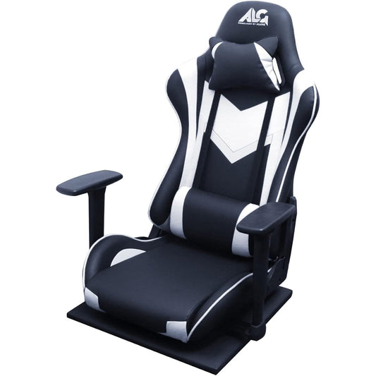 Allone Gaming Chair White & Black 68 x 86 x 64cm e-sports Bucket seat shape that hugs your body Detachable headrest & lumbar support 165° stepless reclining ALGA-GMFCWAK