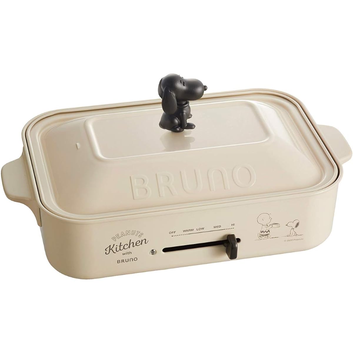 BRUNO Bruno Compact Hot Plate Snoopy PEANUTS Collaboration Body 3 types of plates (takoyaki flat multi) Snoopy knob included White White Stylish Cute This 1 unit Lid with lid Temperature control Easy to wash For 1, 2, 3 people Small size Small size Small