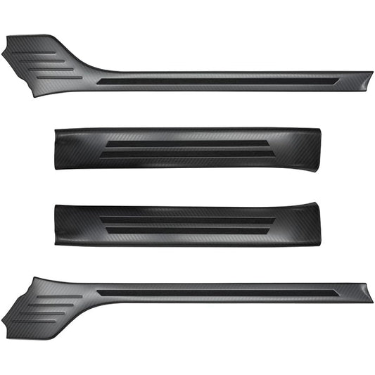 Samurai Produce Toyota New Model Voxy 90 Series Noah 90 Series Side Step Scuff Plate 4P Anti-Slip Rubber Carbon Style