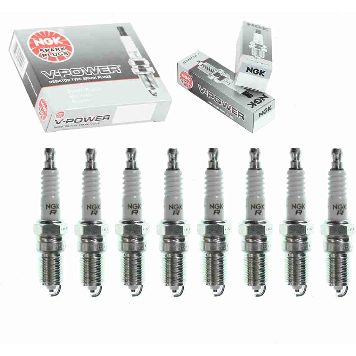 NGK V-POWER Spark Plug 8 pieces Chevrolet Silverado 2500 4.8L 5.3L 6.0L V8 1999-2014 Ignition Wires Candalies