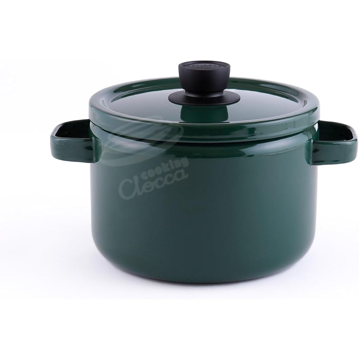 Fuji Enamel Deep Casserole 22cm Solid Green IH Compatible Deep Casserole SD22DW.CG