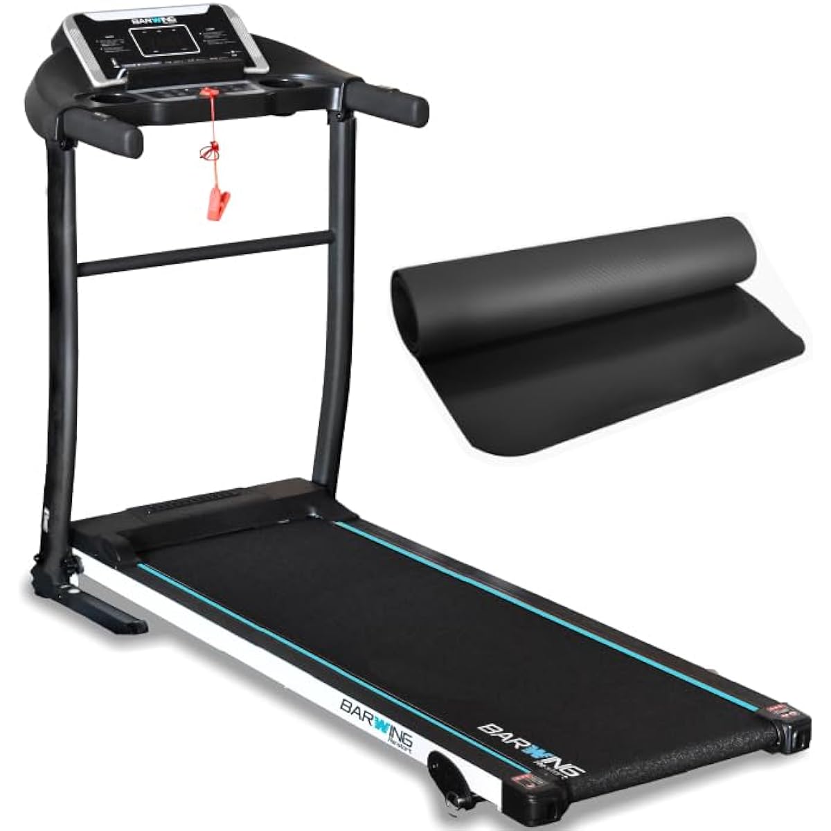 BARWING Room Runner, 1-13km/h, Comes with Mat, 12 Program Modes, Easy-to-View Control Panel, Walking Machine, Fitness Machine, Training Gym, Walking Machine, Home Use Quiet, Folding Treadmill
