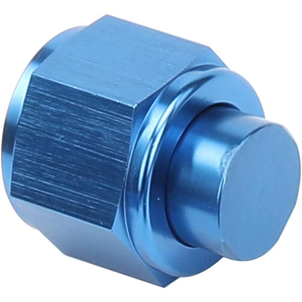 '-16AN Female Flare Cap Fitting For AN 16 Male Fitting Aluminum Fuel Oil Adaptor Blue