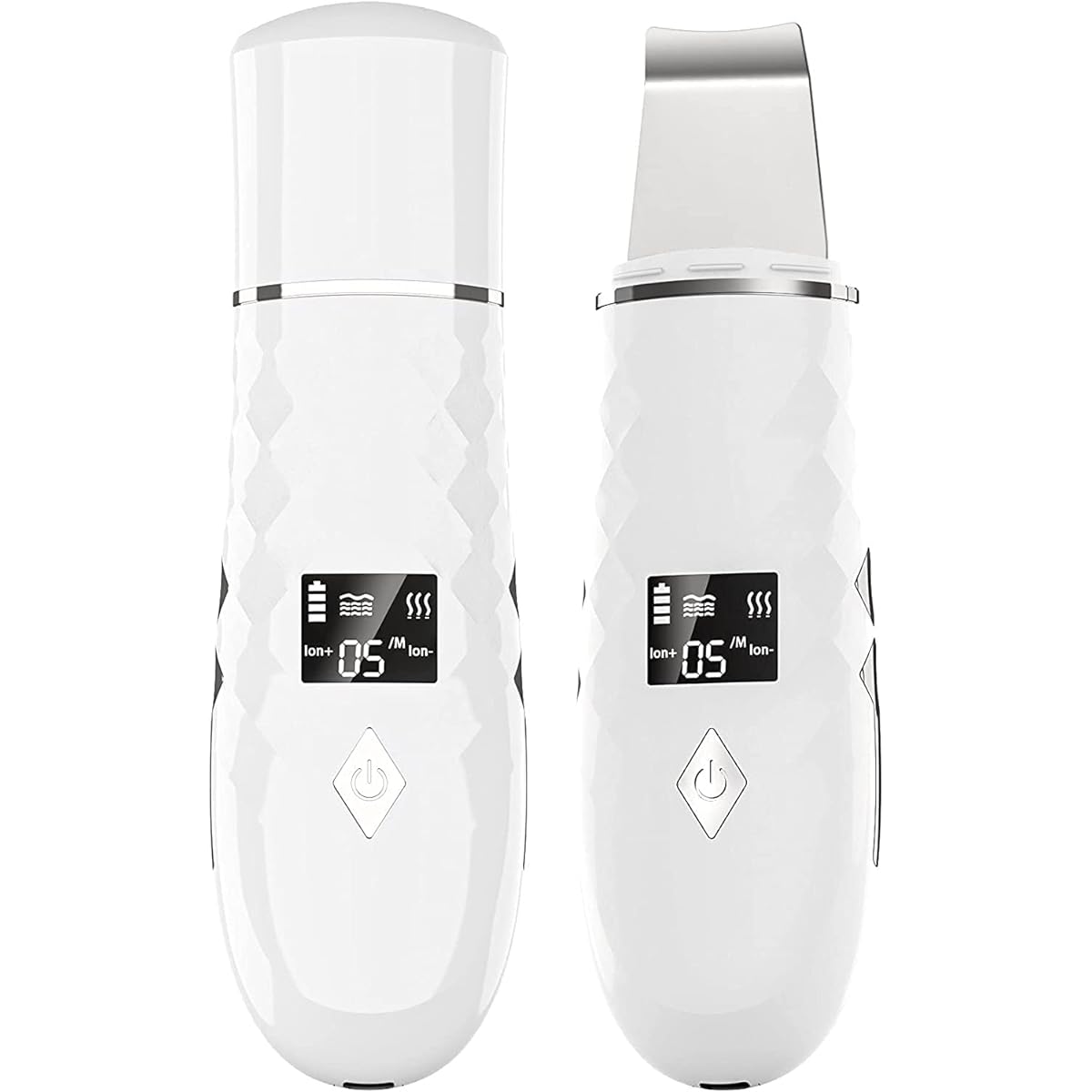Indisea Water Peeling Facial Beauty Device, Ultrasonic 4-in-1 Ultrasonic Peeling, Ultrasonic Vibration, Remaining Level Display, USB Rechargeable, Easy to Carry, Unisex, Business Trip, Travel, Mother's Day Gift, Celebration, Birthday Gift for Women, Whit