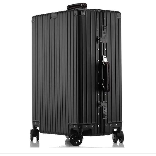 [Essgudo] Suitcase, All Aluminum Alloy, Carry Case, Aluminum Alloy Body, Carry Case, Carry-on, Ultra Light, Quiet, Double Casters, Shockproof, 360 Degree Rotation, Equipped with TSA Rourke, Travel, Business, Business Trip (M Size (45L/Carry-on), Silver