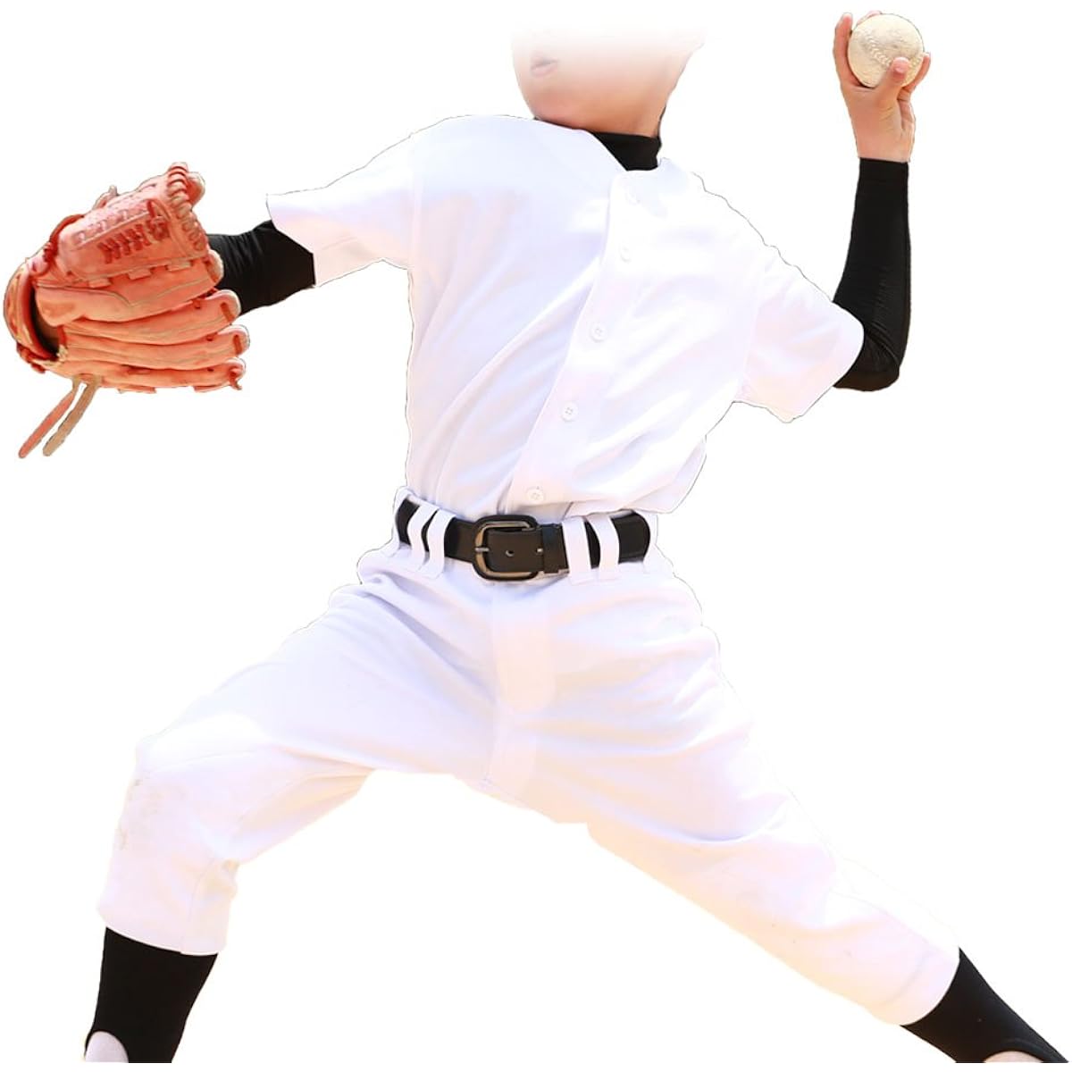 Junior Light and Easy to Move, Easy Washing Baseball Uniform, Top and Bottom Set, Double Knee Layer