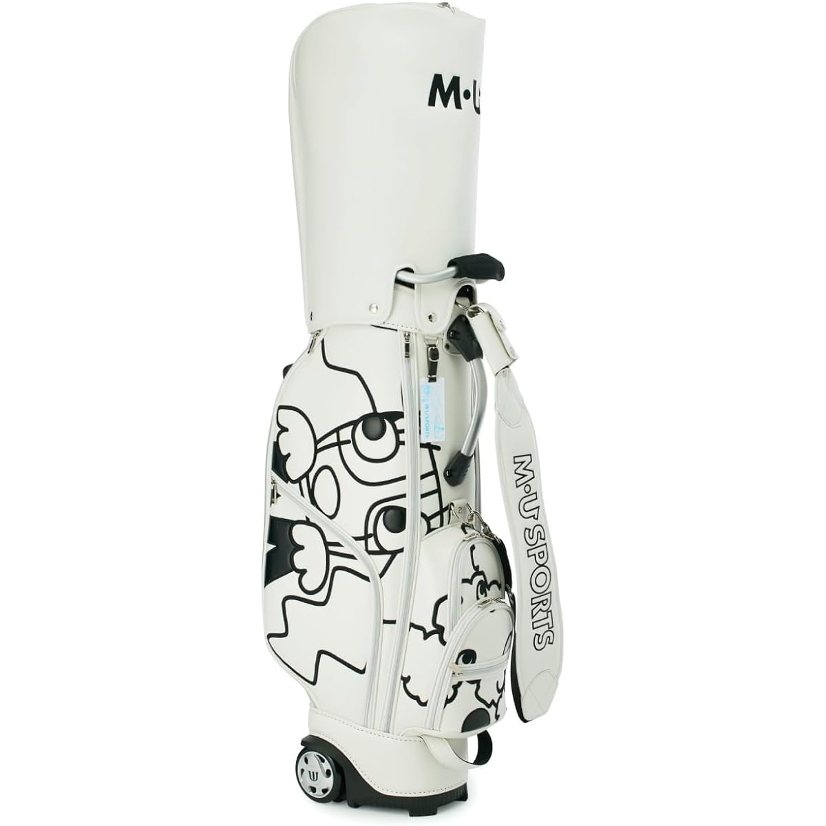 MU SPORTS 2023SS◆Character single color print rolling sole caddy bag◆703J1106/Ivory/FREE