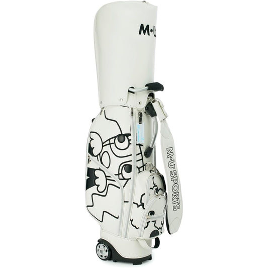 MU SPORTS 2023SS◆Character single color print rolling sole caddy bag◆703J1106/Ivory/FREE