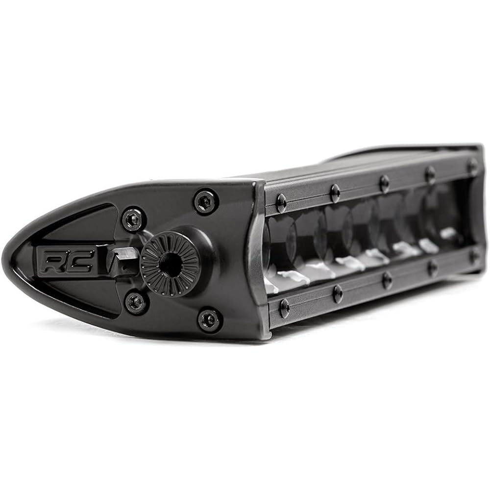 ROUGH COUNTRY 8 inch Black Series 1 Row LED Light Bar White DRL -70728BLDRL