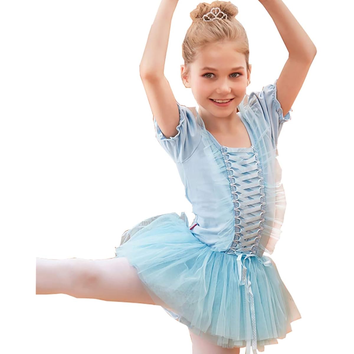 Manana ma28 Silkily Manana Leotard Ballet Kids Junior Lace Skirt with Snaps