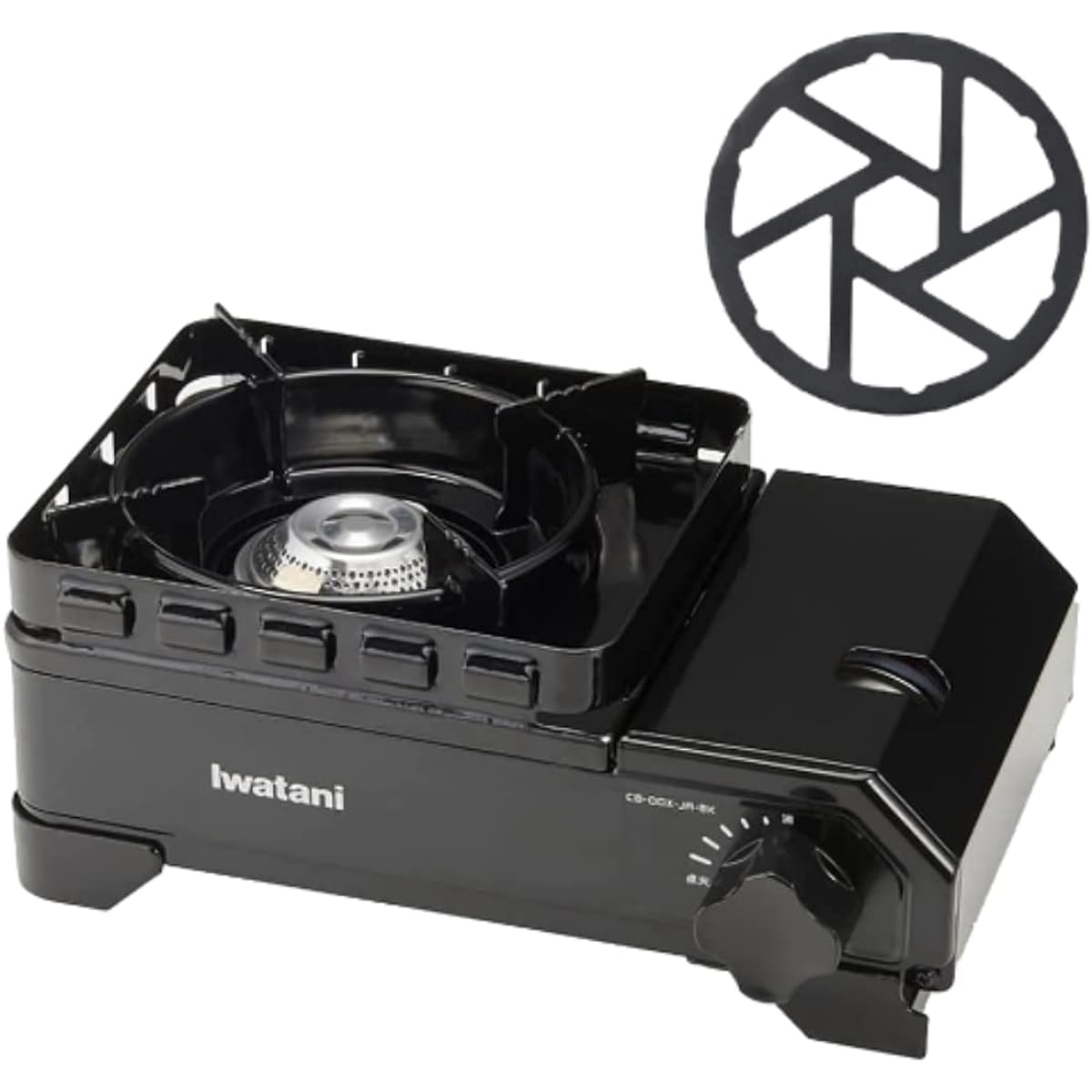 Iwatani Tough Maru Jr & Iron Mini Trivet Set (Black, Gotoku Set)