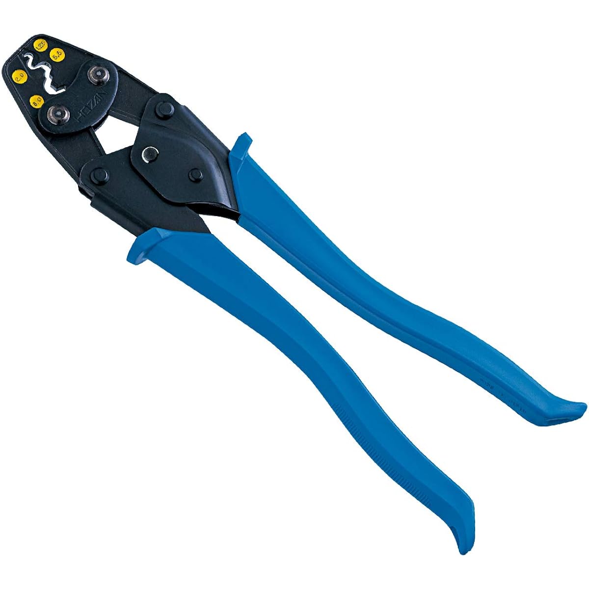 HOZAN Crimping Tool (For Bare Crimp Terminals and Bare Crimp Sleeves (B/P)) Crimping Pliers Applicable Sizes 1.25/2/5.5/8 P-75