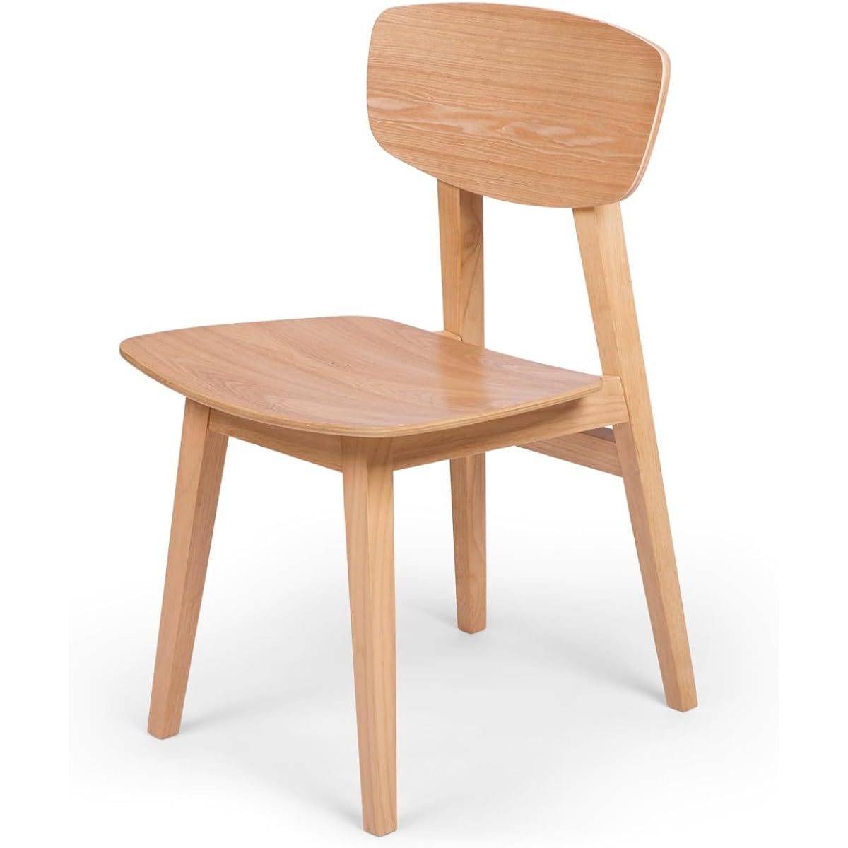 VaLaVie Dining Chair, Scandinavian Style FAS Oak Chair, Natural Wood, 100% Solid Wood, Simple Design, Sturdy Wooden Chair, Dining Chair, Natural Living Chair, Width 47 x Depth 55 x Height 81cm (Natural)