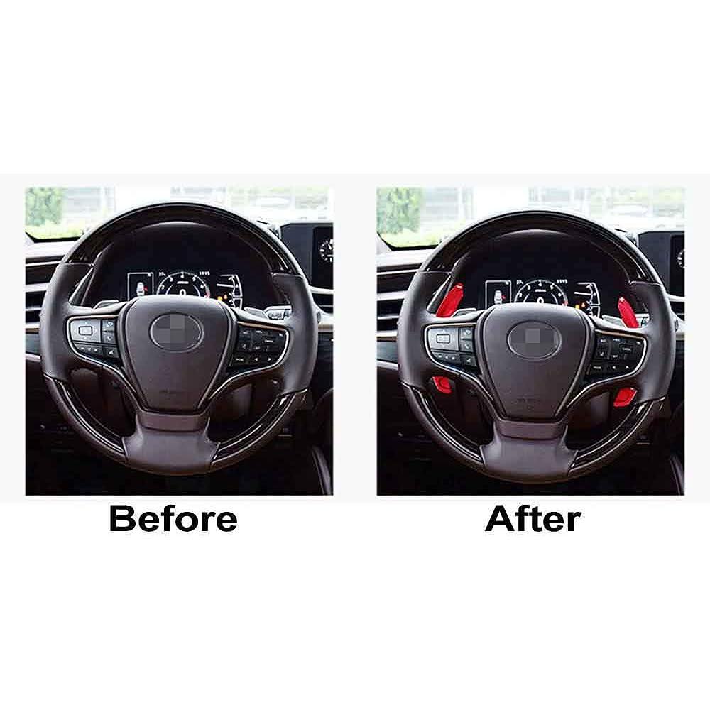 IJDMTOY Red CNC Billet Aluminum Steering Wheel Large Paddle Cifter Extension Cover Lexus IS RC NX